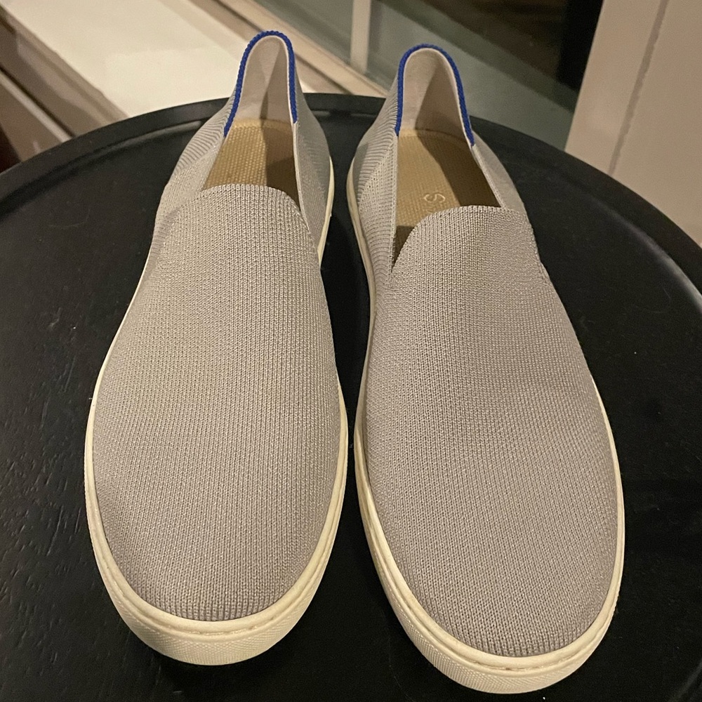 Rothy’s gray sneakers excellent condition size 8.5 women’s original slip ons